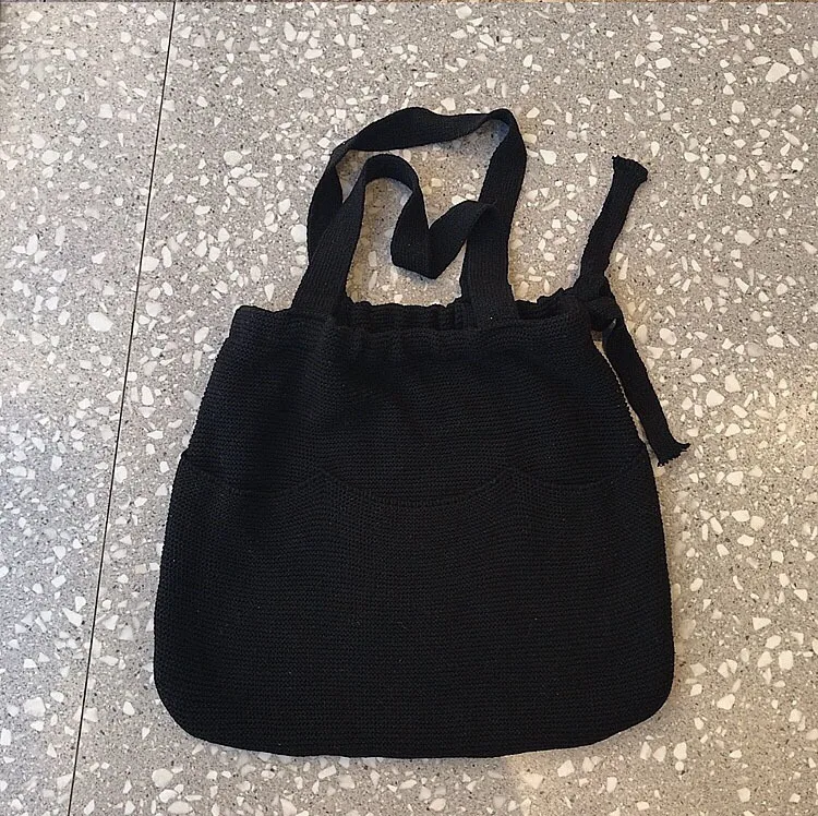 

New Style Knitted Bag Women's Multi-pockets Korean-style Simple Non-mainstream Design Versatile Large-Volume Pull-belt Shoulder