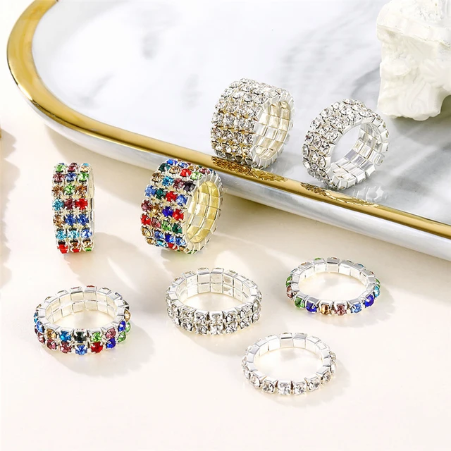 Women Silver Metal Flower Fashion Ring Jewelry Filigree Charm Elastic –  alwaystyle4you