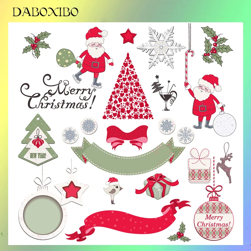 Симпатичные прозрачные штампы Деда Мороза DABOXIBO для самостоятельного