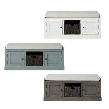 

Wooden Shoe Rack Living Room Shoe Storage Stool Homes Collection Wood Storage Bench With 2 Cabinets And 1 Basket