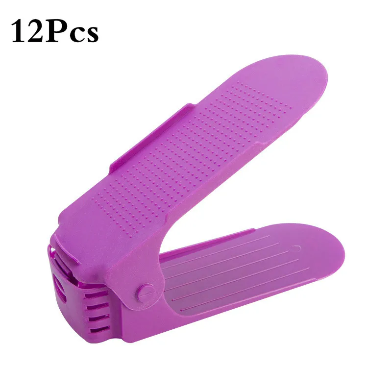 purple-12Pcs 12 шт. стеллаж для обуви шкаф для обуви партнер органайзер для обуви хранение обуви сохранение обуви коллекция пространства женская обувь - Цвет: purple-12Pcs