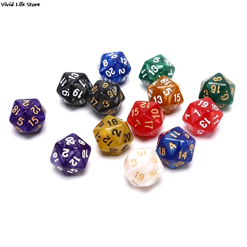 

New 1PC Durable Pearlized D20 Dice Acrylic 20 Sided Dice For Board Game