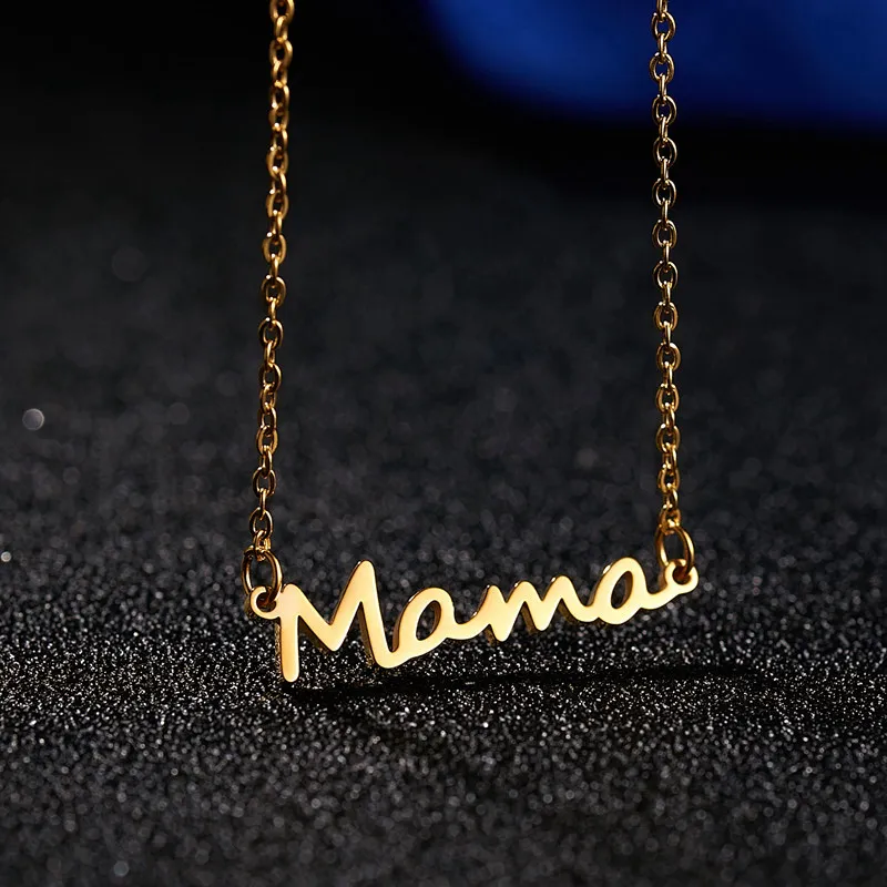 Mother's Day Mama Letter Pendant Necklace For Women 3 Colors Mom Nameplate Clavicle Chain Choker Personality Jewelry New Gifts