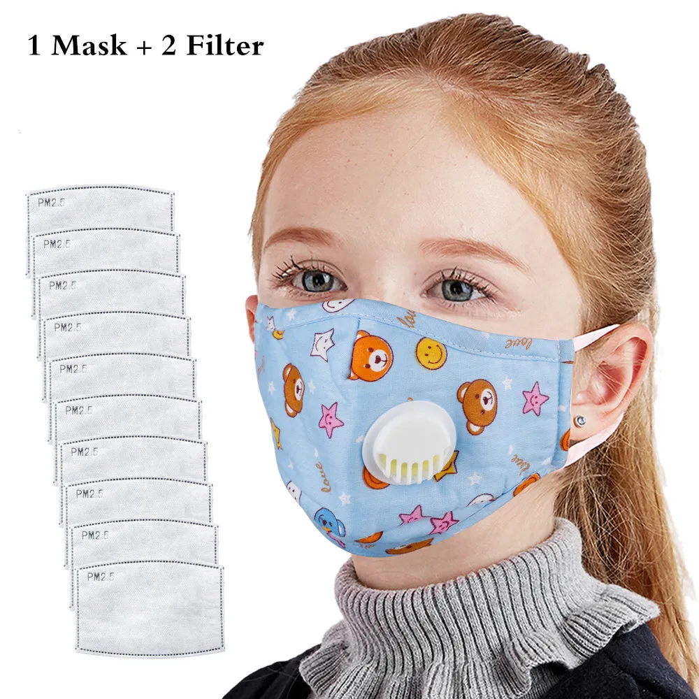 PM2.5 детская маска для полости рта дыхательный клапан с мультипликационным