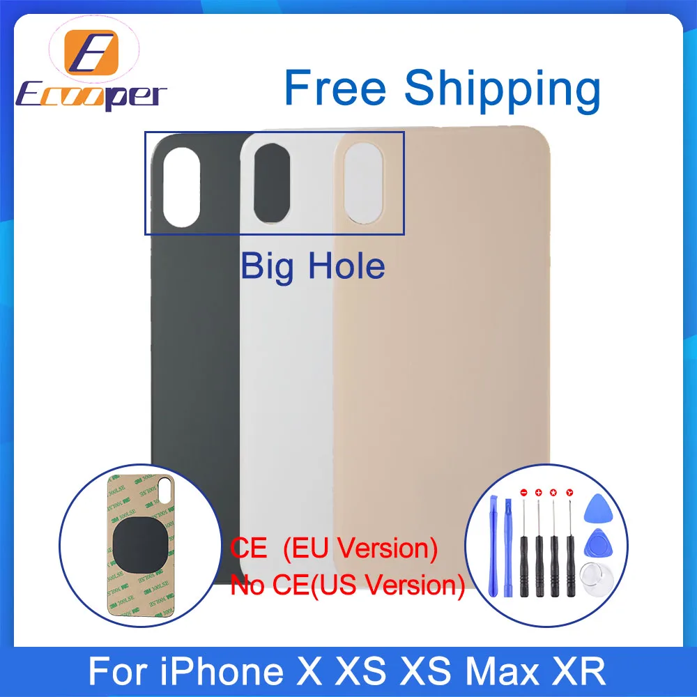 Задняя крышка батарейного отверстия OEM для iPhone X XS Max задняя стеклянная панель