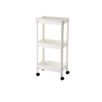 

Multifunctional Home Simple Plastic Kitchen Shelf Floor Pulley With Removable Three-tier Bathroom Storage Rack#WY30#WY30