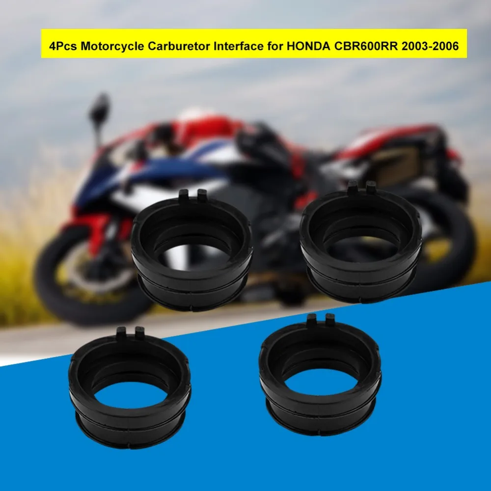 4 шт. мотоциклетные Carb впуска карбюратор Интерфейс адаптер для HONDA CBR600RR 2003 2004 2005 2006 Carburador