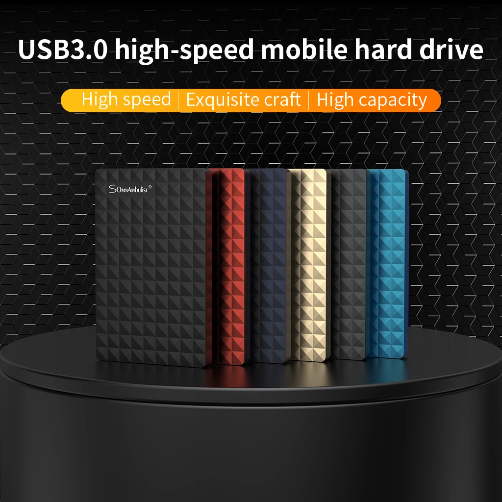 2.5'' External Hard Drive USB 3.0 Colorful Metal HDD Portable External HD Hard Disk for Desktop Laptop Server Super Deals