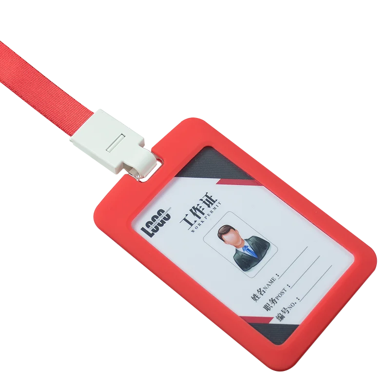 Силикагель ID держатель для карт горизонтальный/вертикальный с оригинальным шнурком, для студентов/бизнеса/персонала