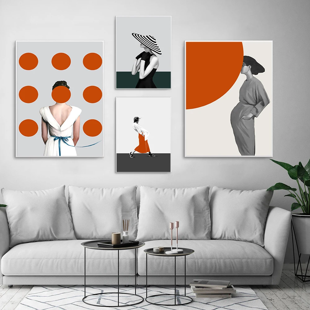

Abstract Colorful Fashion Girl Canvas Painting Wall Art Nordic Posters and Prints Wall Pictures for Living Room Decoration