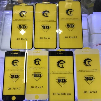 

100pcs 9D Full Cover Curved Edge Tempered Glass For iPhone 11 Pro Max XS XR X 8 7 6 6S Plus Hardness Screen Protector Film