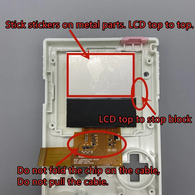 2.2 inches GBC LCD High brightness LCD screen for Gameboy COLOR GBC, plug and play without welding and shell cutting. 2
