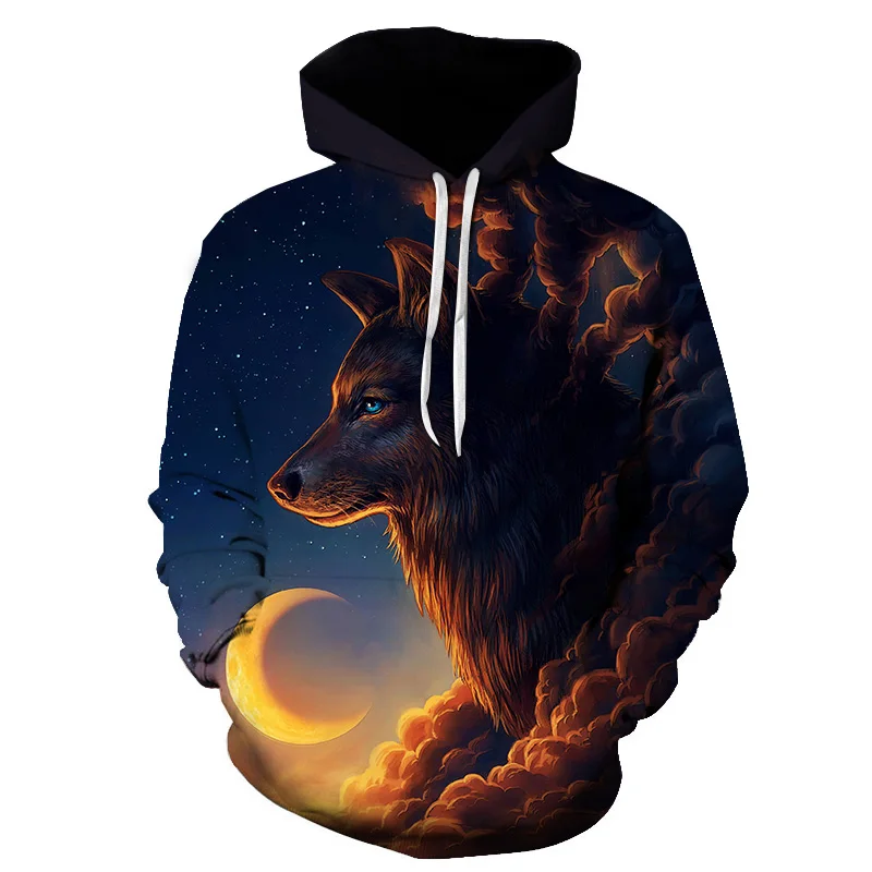 

Men's and Women's 3D Series Sweatshirt Animal Wolf Lion 3D Picture Print Hoodie Animal Pattern Fashion 3D Hooded Sweatshirt