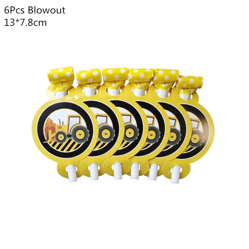 6pcs blowout Строительный трактор тема экскаватор надувные шары грузовик автомобиль баннеры детский день рождения, день рождение мальчика вечерние принадлежности - Цвет: 6pcs blowout