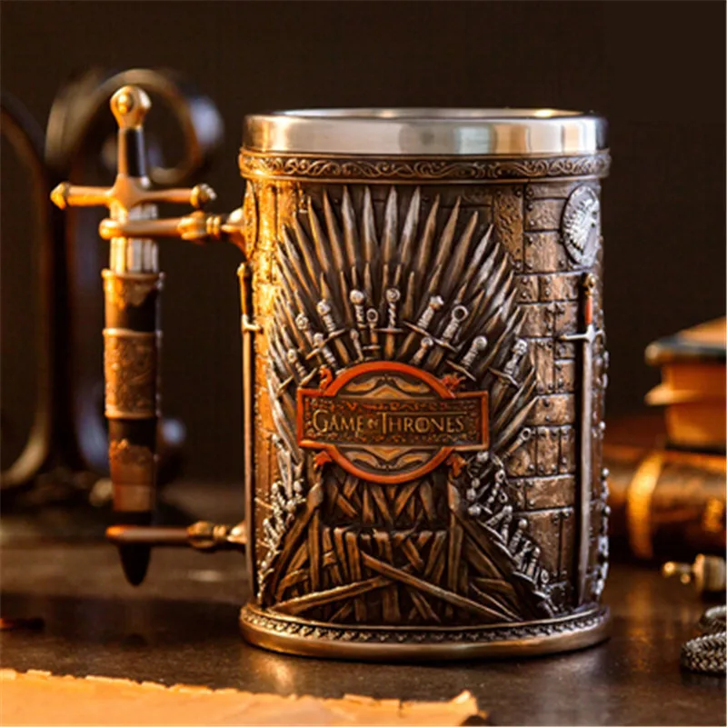 Бесплатный браслет Игра престолов кружка дом Старк семь царств из нержавеющей стали 3D кофейная кружка, посуда чашка рождественские подарки