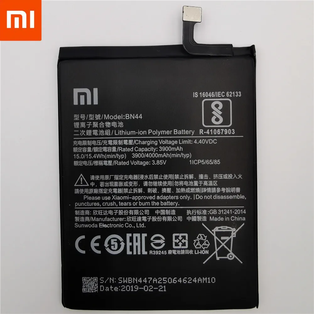 Оригинальная сменная батарея для Xiaomi mi Red mi 5 plus 5,9" Redrice 5 Plus BN44, настоящая батарея для телефона 4000 мАч+ Инструменты+ наклейки