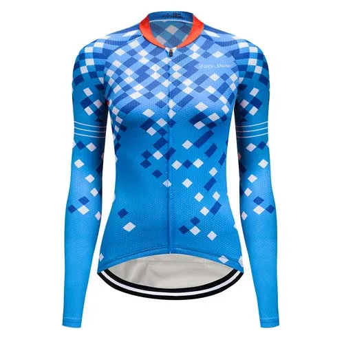 Only jersey Зимняя Теплая Флисовая одежда для велоспорта Женская Джерсе для спортивного велосипеда нагрудник женский велосипедный костюм, трико платье mtb Трико Набор - Цвет: Only jersey