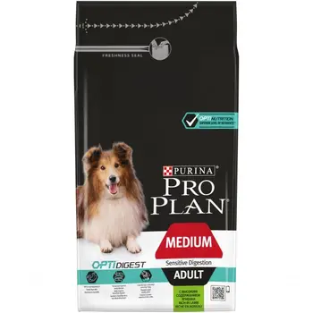 

Сухой корм Purina Pro Plan для взрослых собак средних пород с чувствительным пищеварением, ягнёнок с рисом, пакет, 1,5 кг
