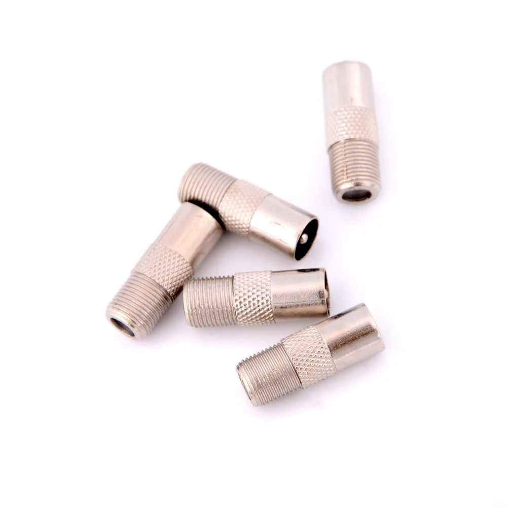 5pcs Aluminium Alloy F type Socket to Coax RF IEC Aerial Plug Male Adapter Twist On Connector | Обустройство дома