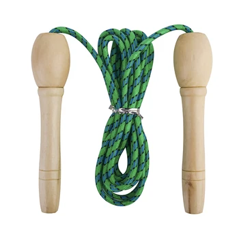 

2pcs Wooden Handle Skipping Rope Fitness Jump Rope Equipment Tool Sport for Kids Adults Students