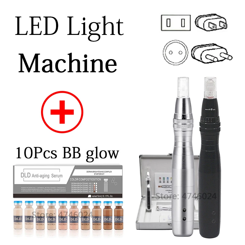 

New BB Glow Machine Pen 7 Color Led Light microneedle pen with BB Glow ampoule starter kit effective brightening and anti-aging