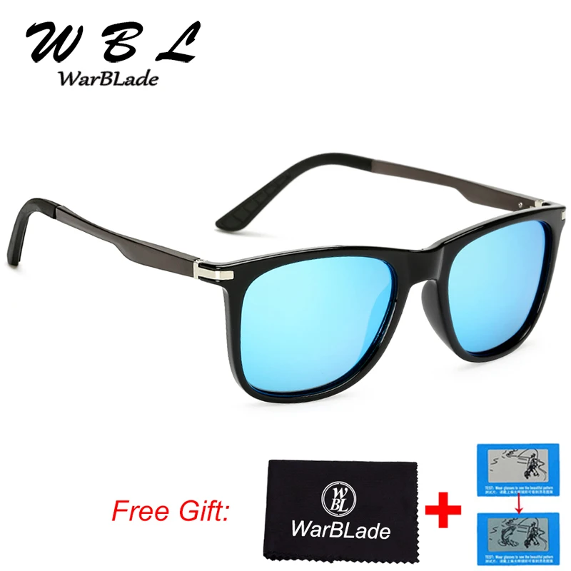 

WarBLade Brand Polarized Sunglasses Men Square Mirror Aluminium Magnesium Temple Sunglass UV400 Driving Goggles Male 2019