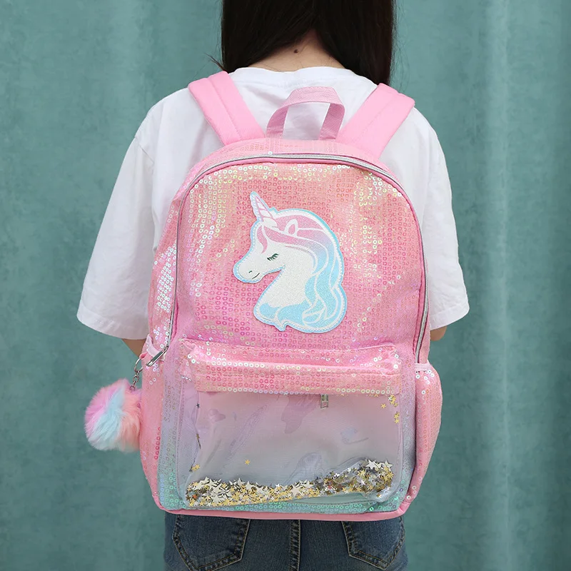 Unicorn Sequins Childrens Backpack Kids School Bags for Teenage Girls Backpack Cartoon Cute Backpacks Large Mochila Infantil