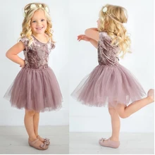 Pudcoco/платье для девочек; От 6 месяцев до 5 лет в Великобритании; летнее бархатное праздничное платье-пачка с фатиновой юбкой для маленьких девочек