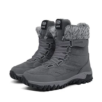 

OUDINIAO Snow Winter Boots Men 2019 Casual Footwear Plush Fur Warm Mens Boots Winter Shoes Men Ankle Boots For Men Lace Up