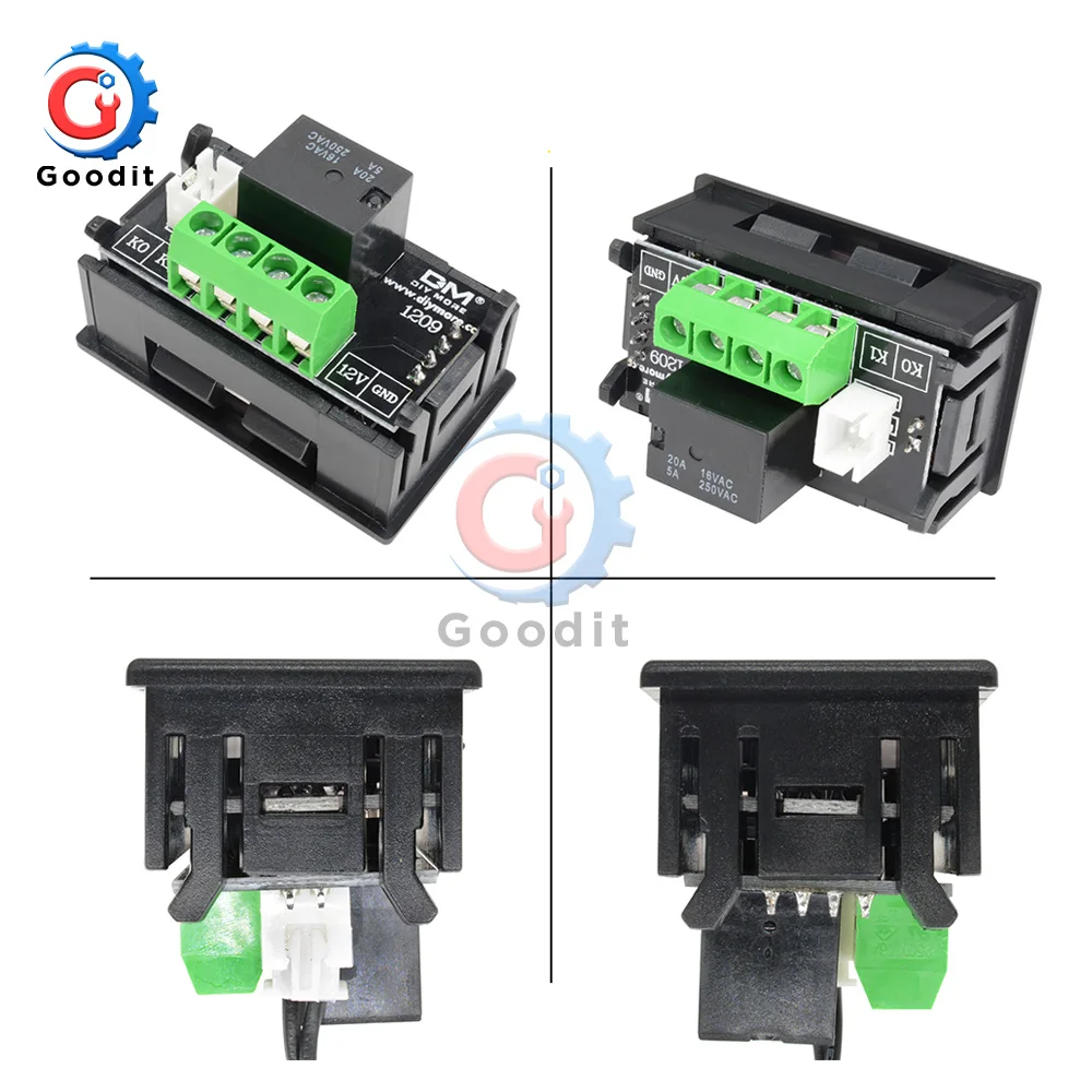 Hailege 2 pezzi W1209 12V DC Scheda regolatore di temperatura digitale Micro termostato digitale Interruttore modulo regolatore di temperatura elettronico