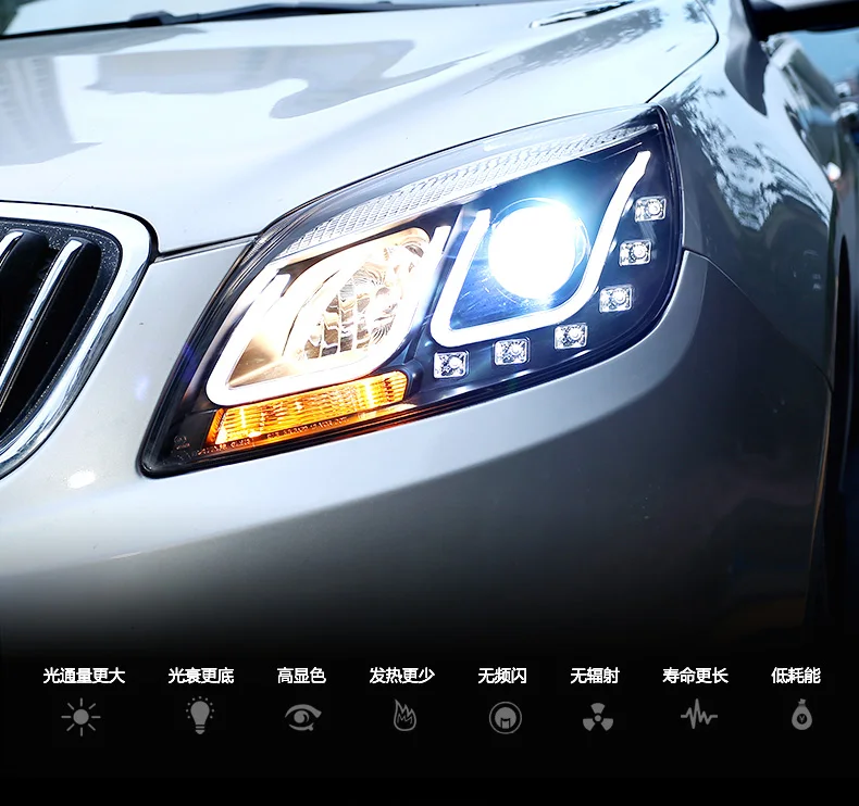 Подходит для Buick Hideo gt фары в сборе модифицированные светодиодные дневные ходовые лампы Ангел глаз двойные линзы ксеноновые фары