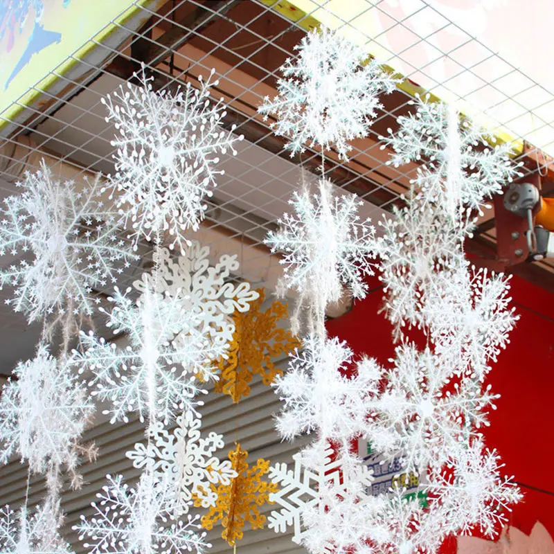 

Merry Christmas snowflake Christmas snow Snowflakes string pendant Christmas tree decoration Christmas party supplies