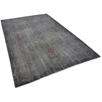 

196x297 Cm Grey Handmade Overdyed Rug-6x10 Ft