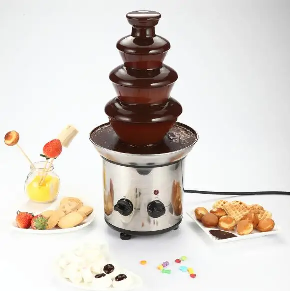 5 tires Aautomatic stainless steel hot chocolate fountain machine