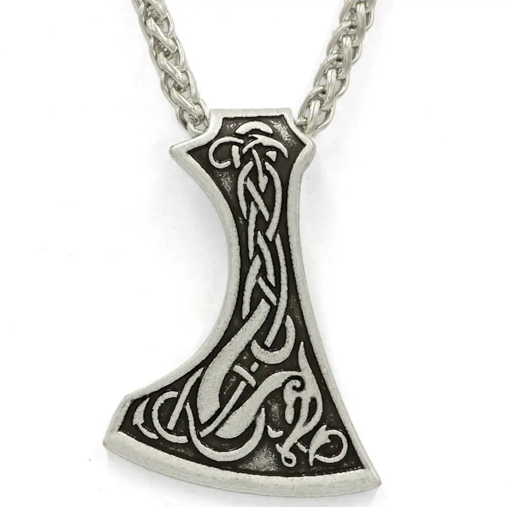 Ностальгия ирландские узлы Pagan Viking Axe ожерелье в славянском стиле топор perun подвеска, амулет ювелирные изделия-талисманы - Окраска металла: Metal Chain