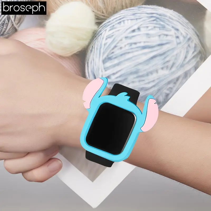 Защитный чехол для экрана для Apple Watch 4, ремешок 40 мм, 44 мм, мягкий силиконовый мультяшный протектор для iwatch 3, 2, 1, 38 мм, 42 мм