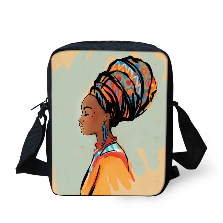 ELVISWORDS черная сумка-мессенджер для девочек в стиле афро, Маленькая мужская сумка через плечо для девочек, Студенческая мини-сумка на плечо, милые сумки - Цвет: P4812E