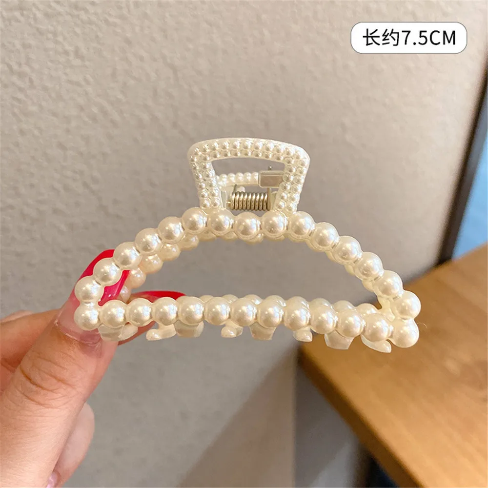 2022 Luxury Trendy Acrylic Hair Claws Pearl Claw Clips For Woman Large Size Barrette Crab Ladies Fashion Hair Accessories