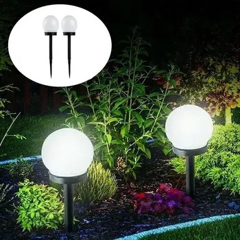 

2Pcs LED Solar Lamp LED Ball Light for Garden Decoration Waterproof Outdoor Landscape Lawn Lamp Solar Powered Path Light