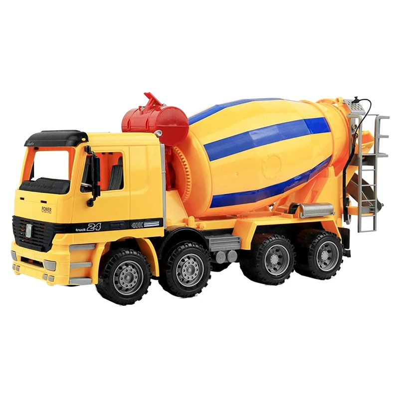 Friction Powered Cement Truck Construction Toy,Inertia Repair Car Toy, Engineering Vehicle,Toys for Children 2-6 Years Old, Gift