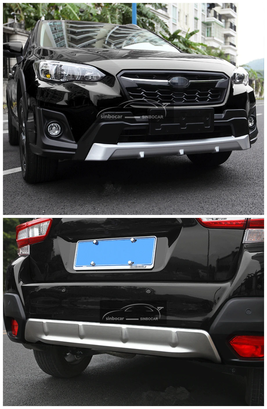 Автомобиль ABS передний + Задний бампер протектор Подоконник Пластина Крышка