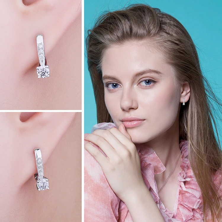 Jewelrypalace 1ct кубического циркония Клипсы 925 Серебряная свадьба Юбилей украшения для Для женщин модные вечерние подарок
