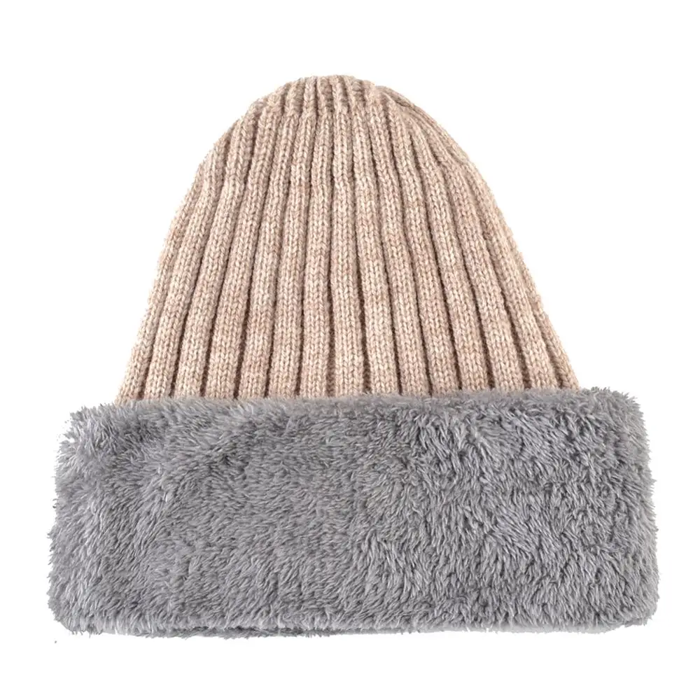 Beige hat TQMSMY, зимняя теплая шапка и шарф, набор для мужчин, одноцветная, Вязанная, толстая, Skullies, шапочки, модные, лыжная, вязаная шапка, набор для женщин, TMB39 - Цвет: Beige hat