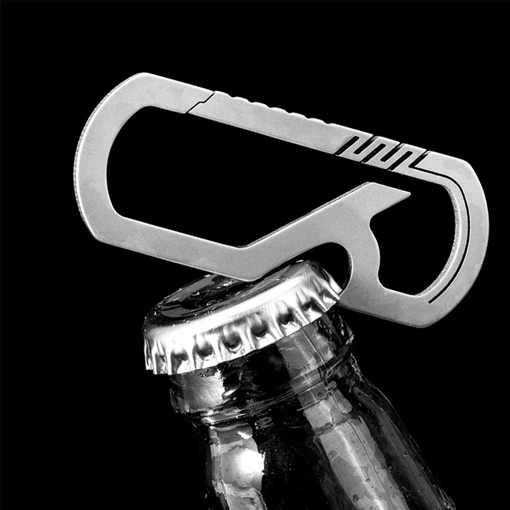 

Lightweight Backpack Key Chain Outdoor Accessories Practical Multifunctional Titanium Alloy Bottle Opener Hiking Hanging Buckle