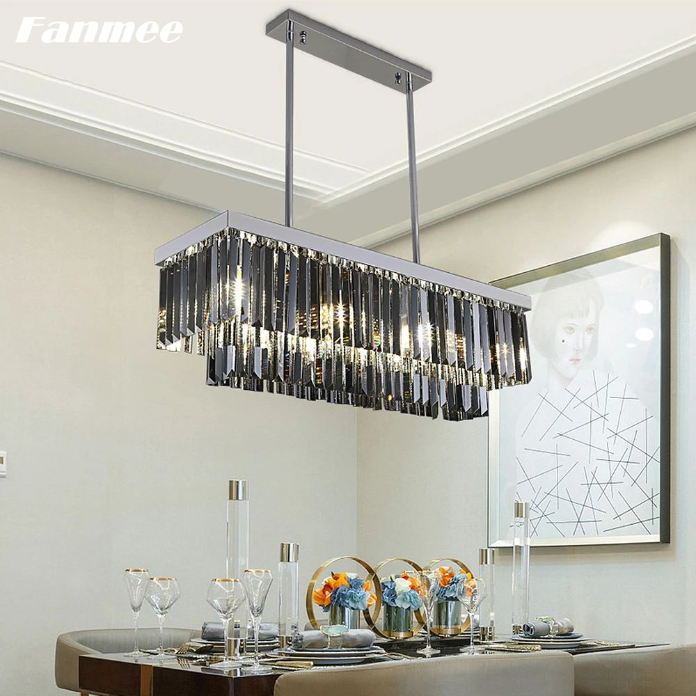 Современная люстра из Дымчатого Хрусталя светильник светодиодсветодиодный