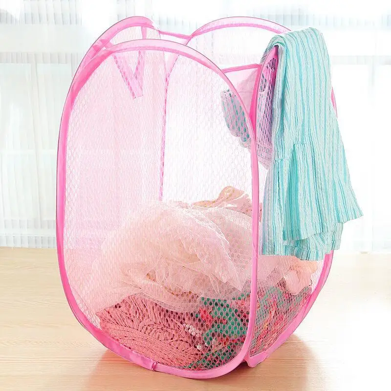 Network-well multicolour folding laundry basket Dirty clothes/toy storage basket finishing basket