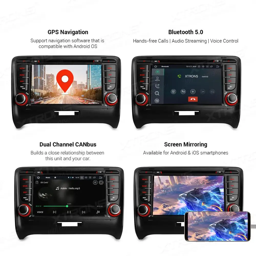 Flash Deal XTRONS Android 9.0 PX5 Octa Core GPS Navigation Radio Car DVD Player OBD for Audi TT MK2 8J 2006 2007 2008 2009 2010 2011 2012 3