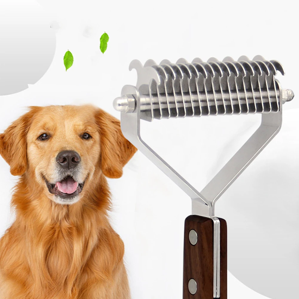 Pet расческа инструмент для груминга деревянная легкая чистка многофункциональные аксессуары для удаления волос ручка собака кошка нержавеющая сталь для дома
