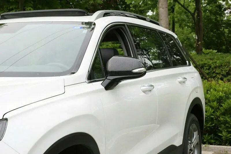 Для hyundai Santa Fe TM углеродное волокно Стиль черная Боковая дверь зеркала отделка 2 шт