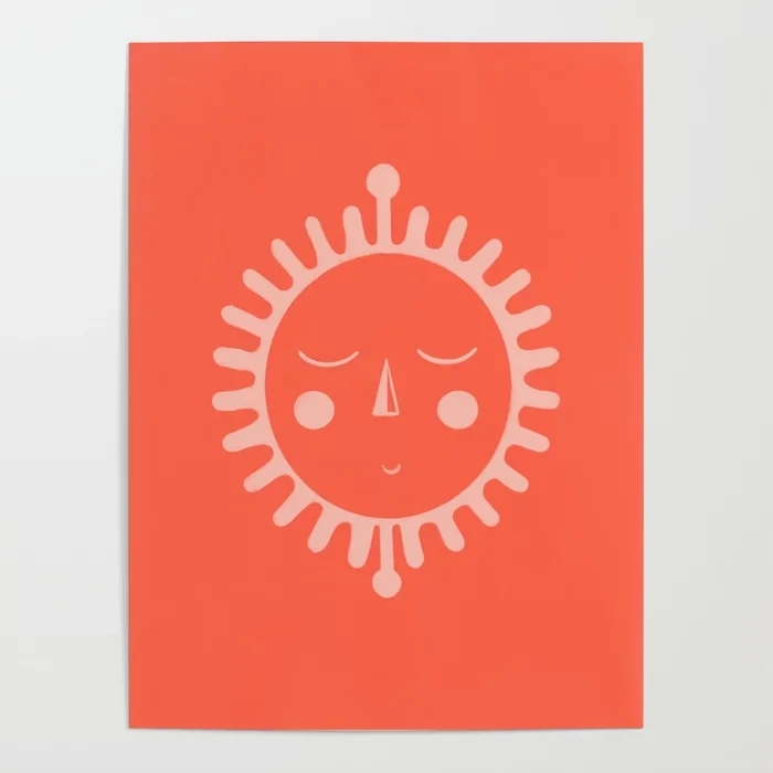 Плакат на холсте настенное художественное оформление сонное солнце домашнее